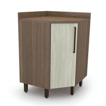 Balcão de Cozinha de Canto com Tampo Evolution 1 PT Tannat e Legno Crema