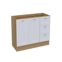 Balcão de Cozinha Ditália Denver Riviera com Branco CD-1014