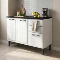 Balcão de Cozinha em Aço 3 Portas e 2 Gavetas com Tampo 120cm New Premium Itatiaia Branco Balcão de Cozinha em Aço 3 Portas e 2 Gavetas com Tampo 120cm New Premium Itatiaia Branco