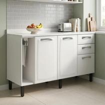 Balcão de Cozinha em Aço 3 Portas e 2 Gavetas com Toalheiro sem Tampo 140cm New Premium Itatiaia Branco Balcão de Cozinha em Aço 3 Portas e 2 Gavetas com Toalheiro sem Tampo 140cm New Premium Itatiaia Branco