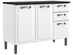 Balcão de Cozinha em Aço 3Portas 2Gavetas Branco New Premium