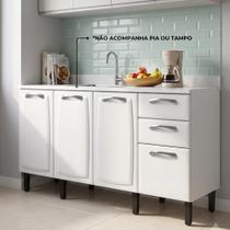 Balcão de Cozinha em Aço 4 Portas 2 Gavetas 160cm sem Tampo New Premium Itatiaia Branco