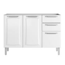 Balcão de Cozinha em Aço Para Pia 3 Portas e 2 Gavetas Branco Tarsila - Itatiaia IG3G2-120 S/T FURO PIA TARSILA 2021 Balcão de Cozinha em Aço Para Pia 3 Portas e 2 Gavetas Branco Tarsila - Itatiaia IG3G2-120 S/T FURO PIA TARSILA 2021