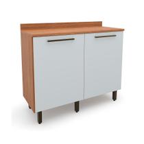 Balcão de Cozinha Evolution com Tampo 2 Portas Freijó e Off White Balcão de Cozinha Evolution com Tampo 2 Portas Freijó e Off White