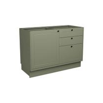 Balcão de Cozinha Évora PH 3117 c/ 1 Porta e 3 Gavetas s/ Tampo 120cm Verde - Herval Balcão de Cozinha Évora PH 3117 c/ 1 Porta e 3 Gavetas s/ Tampo 120cm Verde - Herval