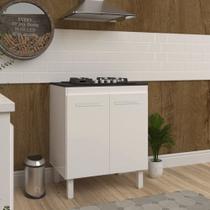 Balcão de Cozinha Fabi Para Fogão Cooktop 4 Bocas Móvel Armário Funcional Branco Mobília Decor
