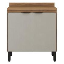 Balcão De Cozinha Firenze 2 Portas 80 Cm Amêndola Touch Nude Prime Tx - Demóbile