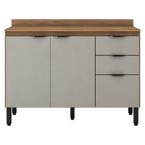 Balcão de Cozinha Firenze com Tampo 120 cm Amêndola Touch Nude Prime Tx - Demóbile