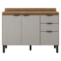 Balcão De Cozinha Firenze Com Tampo 120 Cm Amêndola Touch Nude Prime Tx - Demóbile