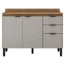 Balcão De Cozinha Firenze Com Tampo 120 Cm Amêndola Touch Nude Tx - Demóbile