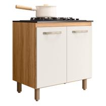 Balcão de Cozinha Fit 80 2 Portas com Tampo MDP para Cooktop - Nicioli Balcão de Cozinha Fit 80 2 Portas com Tampo MDP para Cooktop - Nicioli