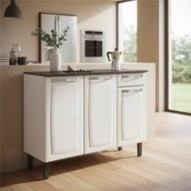 Balcão de Cozinha Gabinete com Tampo Itatiaia Aço 3 Portas 1 Gaveta Balcão de Cozinha Gabinete com Tampo Itatiaia Aço 3 Portas 1 Gaveta