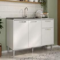 Balcão de Cozinha Gabinete Pia 105cm 3 Portas 1 Gaveta Siena Multimóveis MP2190