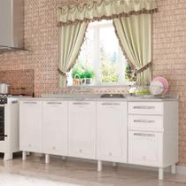 Balcão De Cozinha Gabinete Pia 200cm 5 Portas 2 Gavetas Sem Tampo Multimóveis Cr20530 Branco Balcão De Cozinha Gabinete Pia 200cm 5 Portas 2 Gavetas Sem Tampo Multimóveis Cr20530 Branco