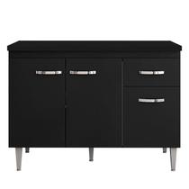 Balcão de Cozinha Gabriela com Tampo 120 cm Preto Fosco - AJL Balcão de Cozinha Gabriela com Tampo 120 cm Preto Fosco - AJL