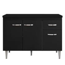 Balcão de Cozinha Gabriela com Tampo 120 cm Preto Fosco - AJL Balcão de Cozinha Gabriela com Tampo 120 cm Preto Fosco - AJL