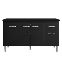 Balcão de Cozinha Gabriela com Tampo 150 cm Preto Fosco - AJL