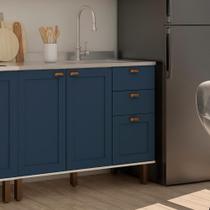 Balcão de Cozinha Genialflex Iluminata 120cm Sem Tampo br/az