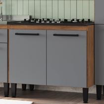 Balcão de Cozinha Giovanna 2 Portas Freijó/Cinza - Irm Móveis Balcão de Cozinha Giovanna 2 Portas Freijó/Cinza - Irm Móveis