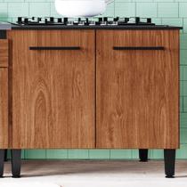 Balcão de Cozinha Giovanna 2 Portas Freijó/Preto - Irm Móveis Balcão de Cozinha Giovanna 2 Portas Freijó/Preto - Irm Móveis