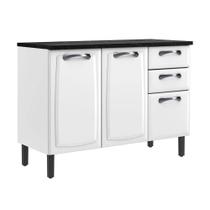 Balcão de Cozinha Itatiaia New Premium 3 Portas e 2 Gavetas Branco