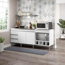 Balcão De Cozinha Kitnet 182x52cm 2 Portas Mdp Menu Móveis Branco Balcão De Cozinha Kitnet 182x52cm 2 Portas Mdp Menu Móveis Branco