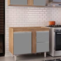 Balcão de Cozinha Lavanderia sem Tampo 02 Gavetas Bia 100 cm L06 - D'Rossi