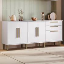 Balcão de Cozinha Lorena 5 Portas 2 Gavetas Branco - Kaiki Móveis