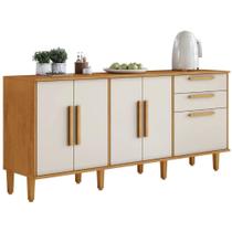 Balcão de Cozinha Lorena 5 Portas 2 Gavetas Nature Off Kaiki Móveis