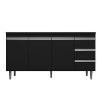 Balcão de Cozinha Madrid para Pia de 160cm Preto - Montanaris Decor