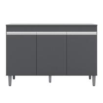 Balcão de Cozinha Manu 120 cm Cinza Com Tampo MDP AJL Móveis Balcão de Cozinha Manu 120 cm Cinza Com Tampo MDP AJL Móveis