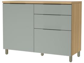 Balcão de Cozinha Marquesa 1 Porta e 3 Gaveta c/ Tampo 120cm Nature/Verde - Nesher