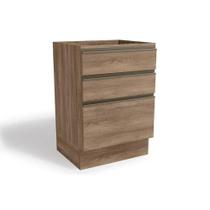 Balcão de Cozinha Maxxi G743 c/ 3 Gavetas s/ Tampo Nogal - Kappesberg