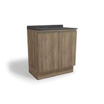 Balcão de Cozinha Maxxi G744 2 Portas c/ Tampo Nogal/Cinzel - Kappesberg