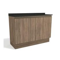 Balcão de Cozinha Maxxi G745 2 Portas c/ Tampo Nogal/Preto Brilho - Kappesberg
