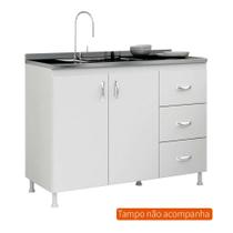 Balcão de Cozinha Melanie 2 PT 3 GV Branco