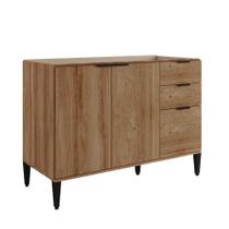 Balcão De Cozinha Miami 1200mm 2 Portas 3 Gavetas Sem Tampo Carraro Freijó