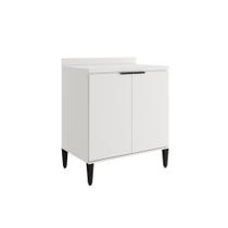 Balcão De Cozinha Miami 800mm 2 Portas Com Tampo Carraro Branco