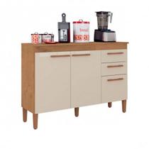 Balcão de Cozinha Modena 3 Portas 2 Gavetas Canelato Rústico Atualle Móveis Balcão de Cozinha Modena 3 Portas 2 Gavetas Canelato Rústico Atualle Móveis