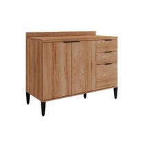 Balcão de Cozinha Modulado Alpha 2506 3 Portas e 2 Gavetas s/Tampo 120cm Freijo - Carraro Balcão de Cozinha Modulado Alpha 2506 3 Portas e 2 Gavetas s/Tampo 120cm Freijo - Carraro