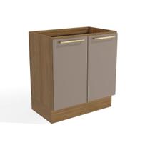 Balcão de Cozinha Modulado Botanic M623 c/ 2 Portas s/Tampo 80cm Nogueira/Fendi - Kappesberg