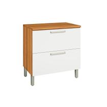 Balcão de Cozinha Modulado Burguesa Premium 1 Porta e 1 Gaveta c/ Tampo Freijó/Branco - Nesher Balcão de Cozinha Modulado Burguesa Premium 1 Porta e 1 Gaveta c/ Tampo Freijó/Branco - Nesher