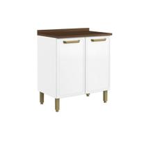 Balcão de Cozinha Modulado c/ Tampo Bella 1 Porta 80cm Branco - Bertolini