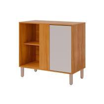 Balcão de Cozinha Modulado c/ Tampo Divina de Canto c/ 1 Porta 92cm Cinamomo/Off White - MGM