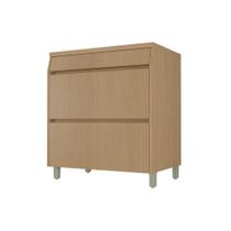 Balcão de Cozinha Modulado c/ Tampo Simone Mendes c/ 1 Porta e 1 Gaveta 80cm Carvalho/Greice - Nesher