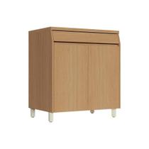 Balcão de Cozinha Modulado c/ Tampo Simone Mendes c/ 2 Portas e 1 Gaveta 80cm Carvalho/Cinza - Nesher