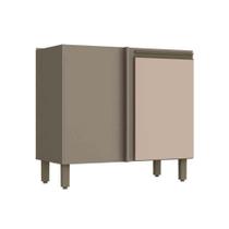 Balcão de Cozinha Modulado Canto Reto Connect c/ 1 Porta s/ Tampo Duna/Cristal - Henn