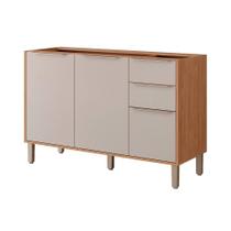 Balcão de Cozinha Modulado Esplêndida 3 Portas e 2 Gavetas s/Tampo 120cm Freijo/Off White - MGM