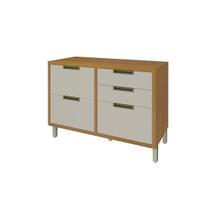 Balcão de Cozinha Modulado Imperatriz 1 Porta e 4 Gavetas c/ Tampo Freijo/Off White - Nesher