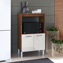 Balcão De Cozinha Modulado Para Forno e Microondas Fidelitá Verona 65 Cm 2 Portas Noce/Off-White